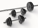 Набор гантелей и штанга UNIXFIT в кейсе 50 кг